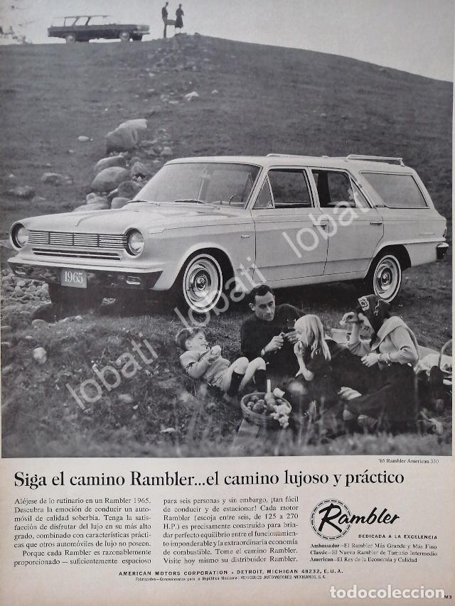 Collezionismo di affissi: CARTEL ANTIGUO ORIGINAL DE AUTOS RAMBLER AMERICAN 330 VAGONETA 1965 /N91