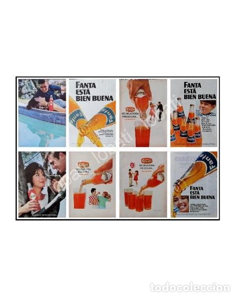 Collezionismo di affissi: CARTEL ANTIGUO ORIGINAL DE SET DE 8 AFICHES REFRESCOS FANTA Y ORANGE CRUSH 1960s 70s