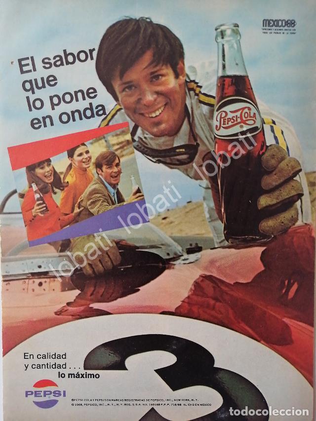 Collezionismo di affissi: CARTEL ANTIGUO ORIGINAL DE MINI CARTEL PEPSI . MEXICO 68 /P53