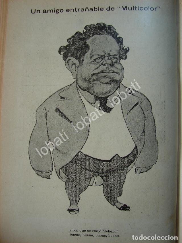 Collezionismo di affissi: CARICATURA ANTIGUA. QUERIDO MOHENO 1914 SATIRA POLITICA