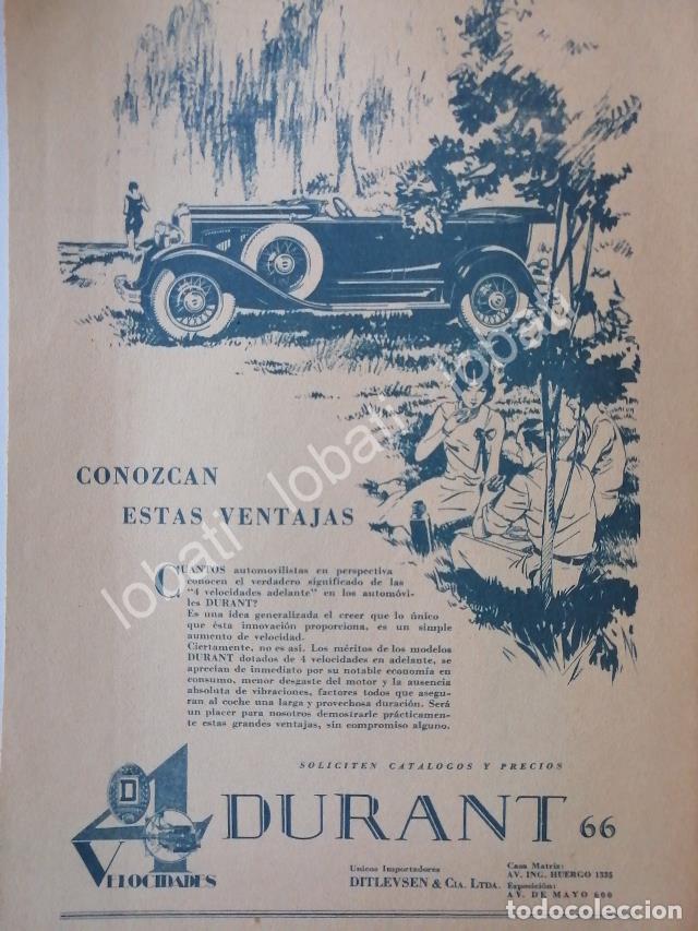 Poster collecting: CARTEL ANTIGUO ORIGINAL DE AUTOS DURANT 66 1926 / SUPER RARO