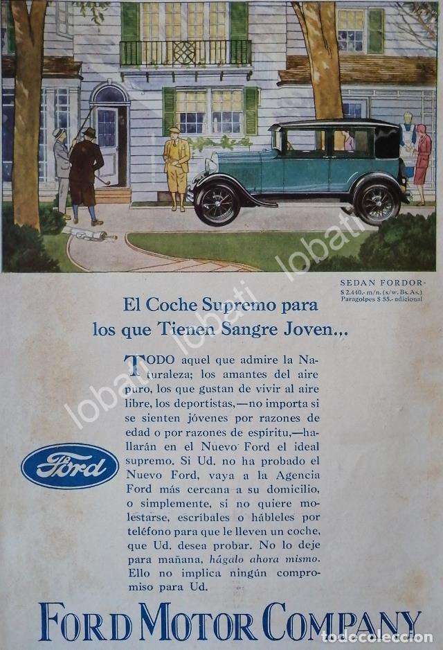 Sammeln von Plakaten: CARTEL ANTIGUO ORIGINAL DE AUTOS FORD SEDAN FORODOR 1927 /116 / RARO
