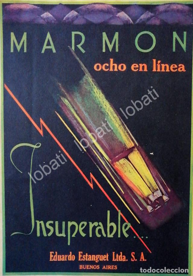 Sammeln von Plakaten: CARTEL ANTIGUO ORIGINAL DE AUTOS MARMON 8 EN LINEA 1927 /115 MUY RARO