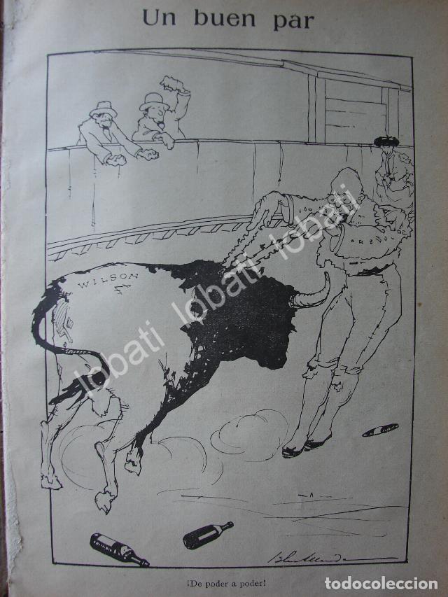 Sammeln von Plakaten: CARICATURA ANTIGUA 1914. VICTORIANO HUERTA TOREANDO A WOODROW WILSON RVM