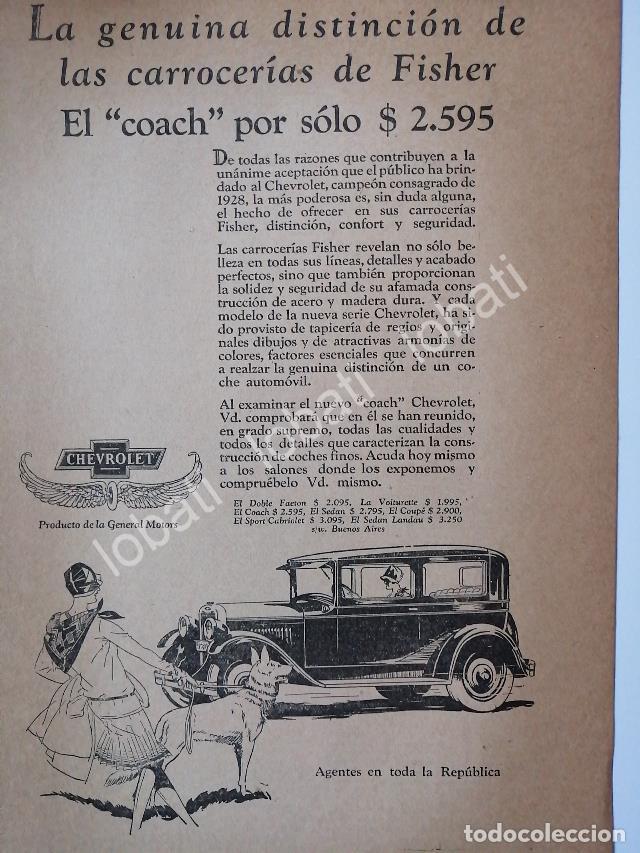 Collezionismo di affissi: CARTEL ANTIGUO ORIGINAL DE AUTOS CHEVROLET COACH 1927 /123 / MUY RARO