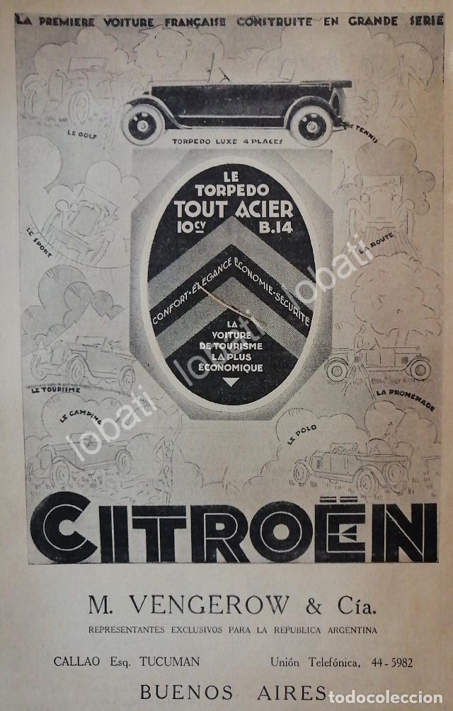Collezionismo di affissi: CARTEL ANTIGUO ORIGINAL DE AUTOS CITROEN TORPEDO 1926 /124 / SUPER RARO