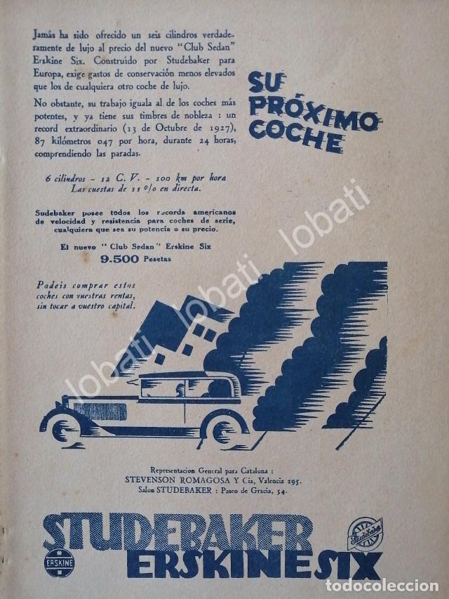 Collezionismo di affissi: CARTEL ANTIGUO ORIGINAL DE AUTOS STUDEBAKER ERSKINE SIX CLUB SEDAN 1926 /129 /RARO