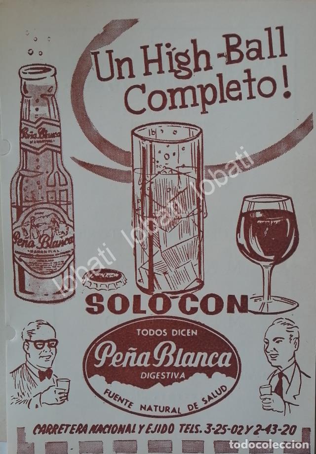 Collezionismo di affissi: CARTEL ANTIGUO ORIGINAL DE AGUA MINERAL PE&Ntilde;A BLANCA 1953 / MUY RARO