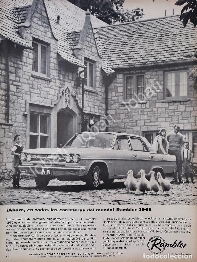 Collezionismo di affissi: CARTEL ANTIGUO ORIGINAL DE AUTOS RAMBLER 1965 /135