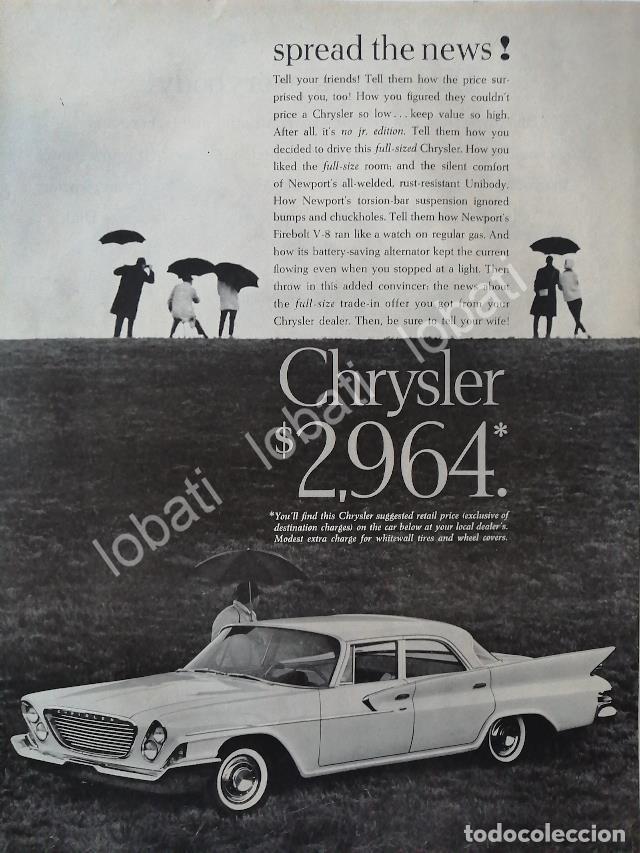 Collezionismo di affissi: CARTEL ANTIGUO ORIGINAL DE AUTOS CHRYSLER NEWPORT 1956 /139