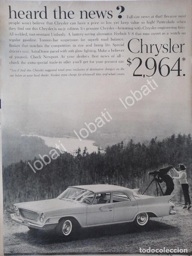 Collezionismo di affissi: CARTEL ANTIGUO ORIGINAL DE AUTOS CHRYSLER NEWPORT 1956 /140