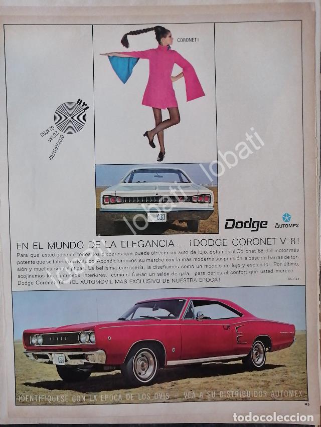 Collezionismo di affissi: CARTEL ANTIGUO ORIGINAL DE AUTOS CHRYSLER DODGE CORONET V8 1968 /144 GRANDE