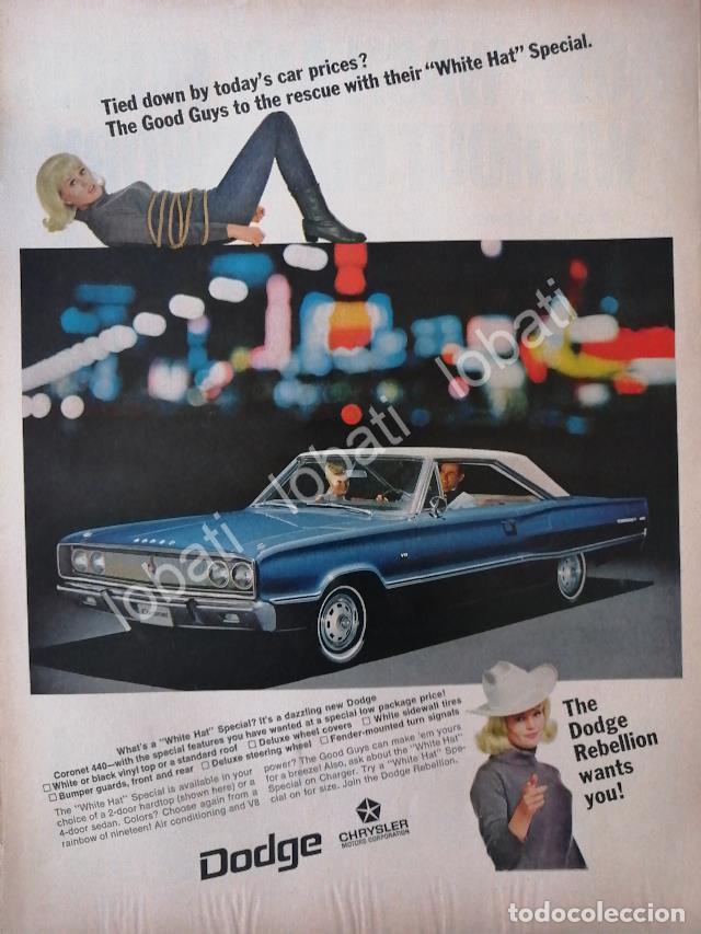 Collezionismo di affissi: CARTEL ANTIGUO ORIGINAL DE AUTOS CHRYSLER DODGE CORONET 440 1967 /145