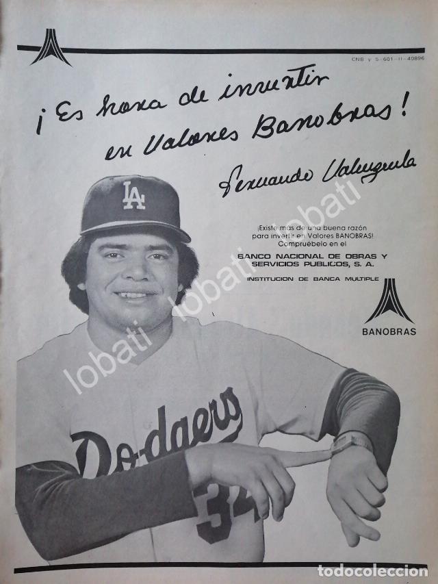 Collectionnisme d'affiches: CARTEL ANTIGUO ORIGINAL DE FERNANDO VALENZUELA Y EL BANCO BANOBRAS 1982 /139 /FEP