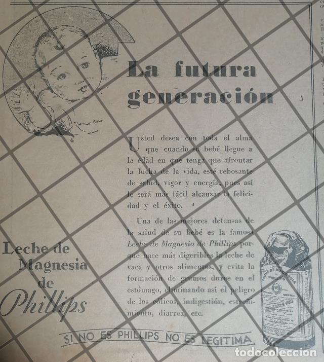 Collectionnisme d'affiches: CARTEL PUBLICITARIO RETRO LECHE DE MAGNESIA PHILIPS 1934