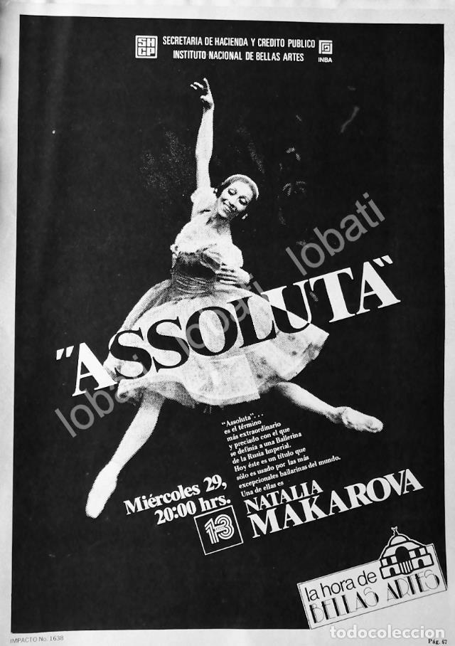 Collectionnisme d'affiches: CARTEL ANTIGUO ORIGINAL DE INBA PRESENTA. ASSOLUTA. Y NATALIA MAKAROVA 1981