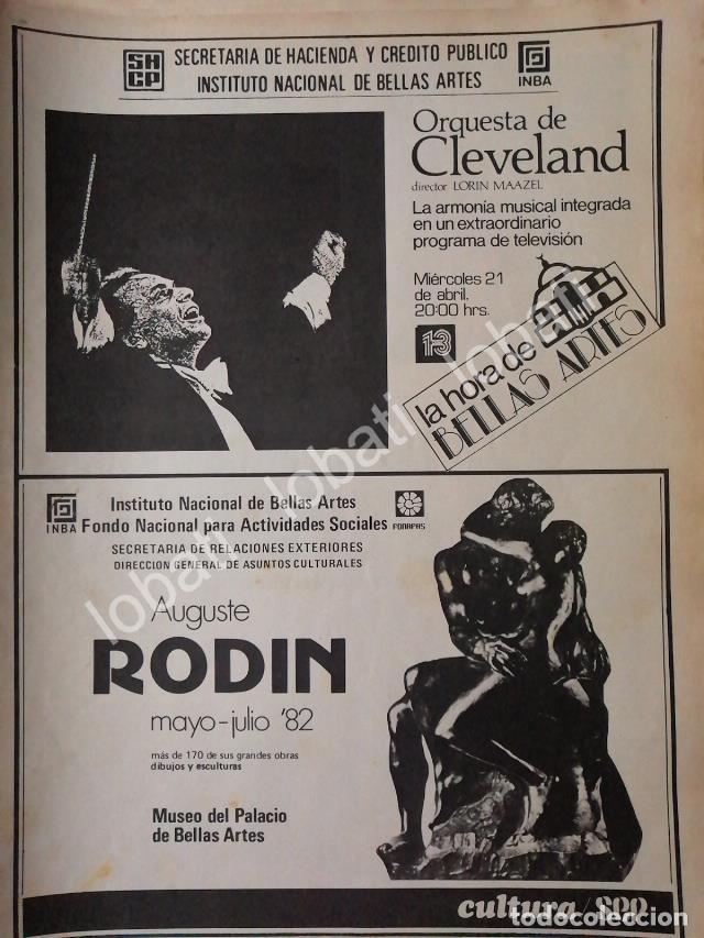 Collectionnisme d'affiches: CARTEL ANTIGUO ORIGINAL DE INBA. LA ROQUESTA DE CLEVELAND 6 EXPOSICION RODIN 1982