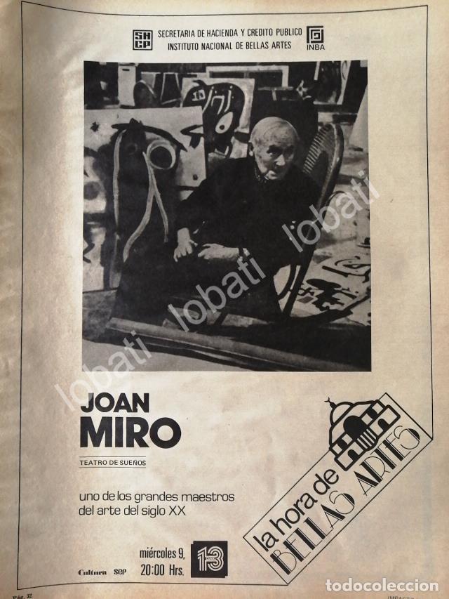Poster collecting: CARTEL ANTIGUO ORIGINAL DE INBA. ULTIMA EXPOSICION DE JOAN MIRO EN MEXICO, AGOSTO 1981
