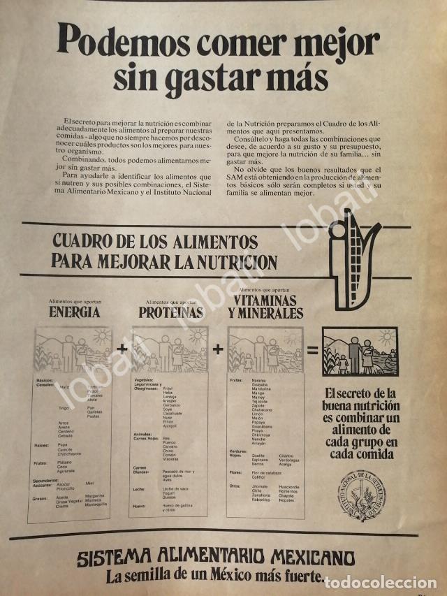 Poster collecting: CARTEL ANTIGUO ORIGINAL DE AFICHE DEL SISTEMA ALIMENTARIO MEXICANO 1981 /11
