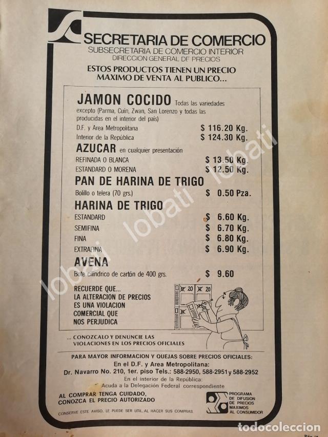 Poster collecting: CARTEL ANTIGUO ORIGINAL DE SECRETARIA DE COMERCIO 1980 PRECIOS DE BASICOS /21