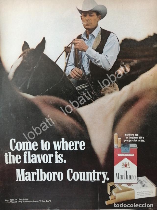 Poster collecting: CARTEL ANTIGUO ORIGINAL DE CIGARROS MARLBORO 1970 /T244