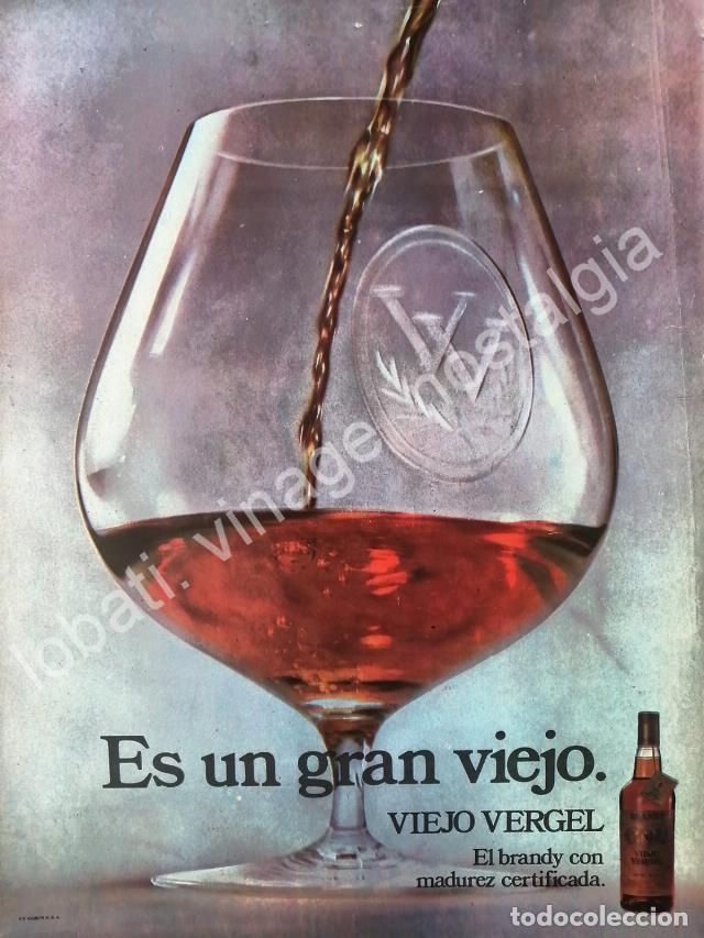 Poster collecting: CARTEL ANTIGUO ORIGINAL DE BRANDY VIEJO VERGEL 1973 /V255