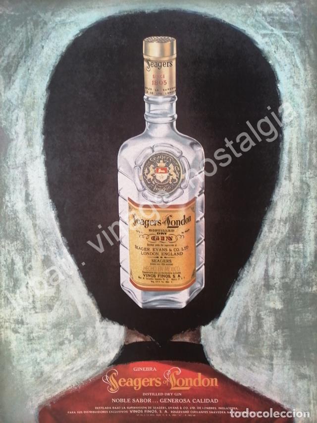 Poster collecting: CARTEL ANTIGUO ORIGINAL DE GINEBRA SEAGERS OF LONDON /V278 / MUY RARO