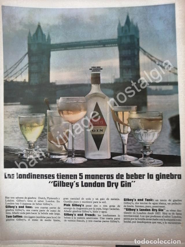 Collectionnisme d'affiches: CARTEL ANTIGUO ORIGINAL DE GINEBRA GILBEYS 1966 /V300