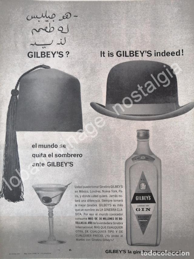 Collectionnisme d'affiches: CARTEL ANTIGUO ORIGINAL DE GINEBRA GILBEYS 1964 /V298