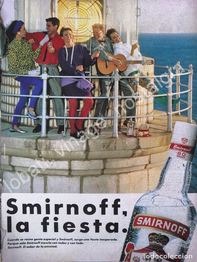 Collectionnisme d'affiches: CARTEL ANTIGUO ORIGINAL DE VODKA SMIRNOFF 1980s /V303