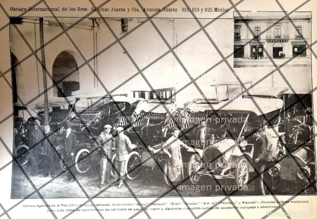 Collectionnisme d'affiches: CARTEL ANTIGUO AGENCIA AUTOMOTRIZ SANCHEZ JUAREZ CIA 1907