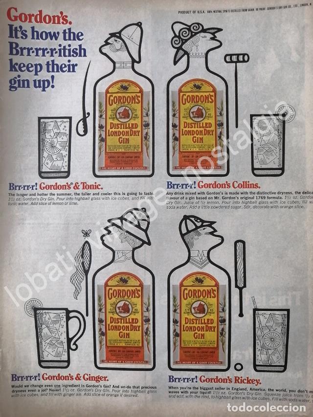 Collectionnisme d'affiches: CARTEL ANTIGUO ORIGINAL DE GINEBRA GORDONS 1960s /V308