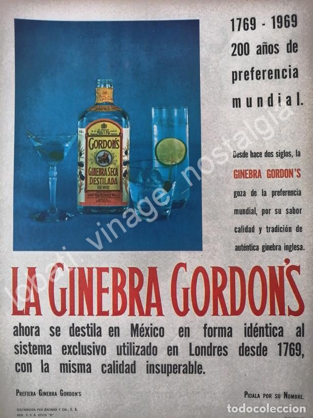 Collectionnisme d'affiches: CARTEL ANTIGUO ORIGINAL DE GINEBRA GORDONS 1969 /V310