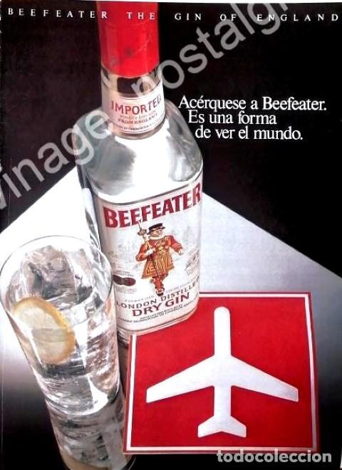 Collectionnisme d'affiches: CARTEL ANTIGUO ORIGINAL DE GINEBRA BEEFEATER 1980s /V314