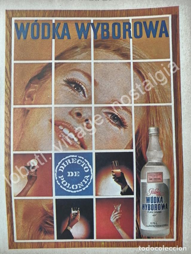 Collectionnisme d'affiches: CARTEL ANTIGUO ORIGINAL DE VODKA WYBOROWA 1974 /V317 RARO