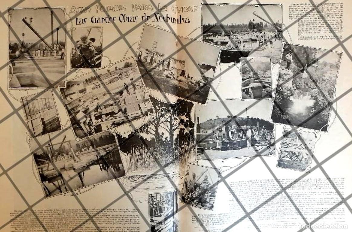 Collectionnisme d'affiches: AFICHE ANTIGUO OBRAS DE AGUA POTABLE EN XOCHIMILCO 1907