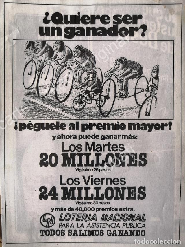 Collectionnisme d'affiches: CARTEL ANTIGUO ORIGINAL DE LOTERIA NACIONAL. 1970s DIBUJO ABEL QUEZADA /112