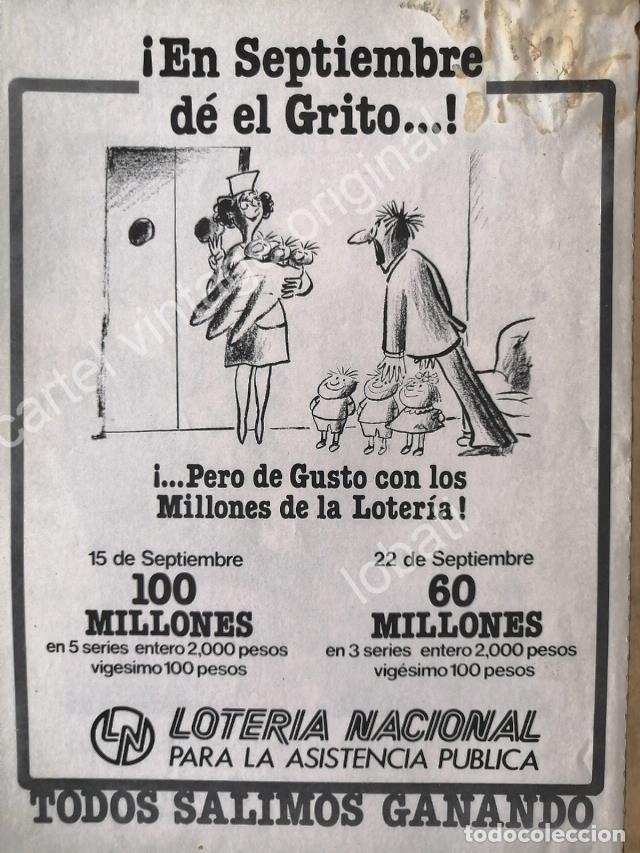 Collectionnisme d'affiches: CARTEL ANTIGUO ORIGINAL DE LOTERIA NACIONAL. 1970s DIBUJO ABEL QUEZADA /110