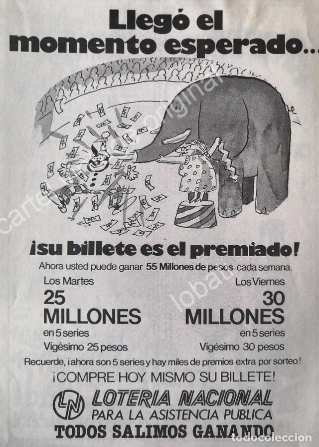 Collectionnisme d'affiches: CARTEL ANTIGUO ORIGINAL DE LOTERIA NACIONAL. 1970s /117