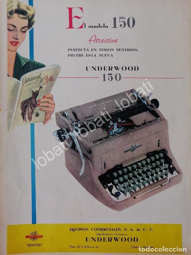 Collectionnisme d'affiches: CARTEL ANTIGUO ORIGINAL DE MAQUINA DE ESCRIBIR UNDERWOOD 150 1950s /9