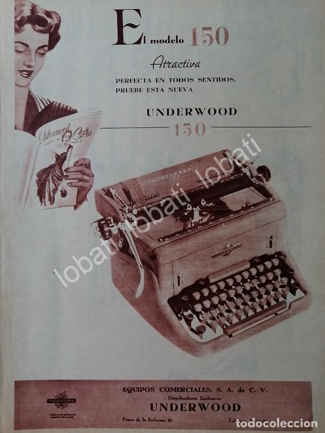Collectionnisme d'affiches: CARTEL ANTIGUO ORIGINAL DE MAQUINA DE ESCRIBIR UNDERWOOD 150 1950s /8