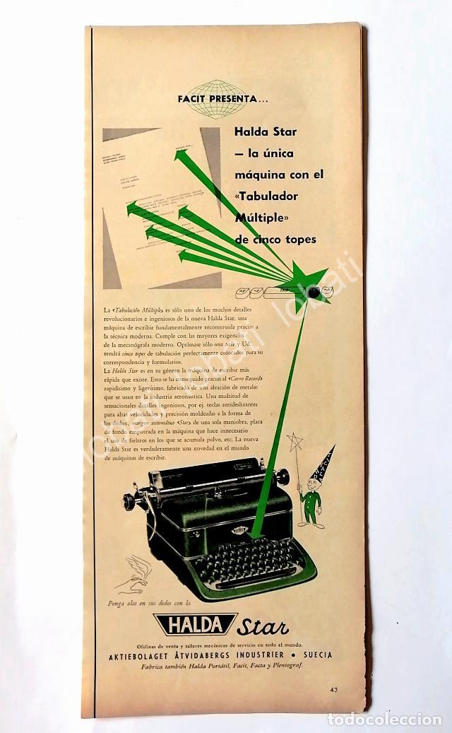 Collectionnisme d'affiches: CARTEL ANTIGUO ORIGINAL DE MAQUINAS DE ESCRIBIR HALDA STAR 1950s /16