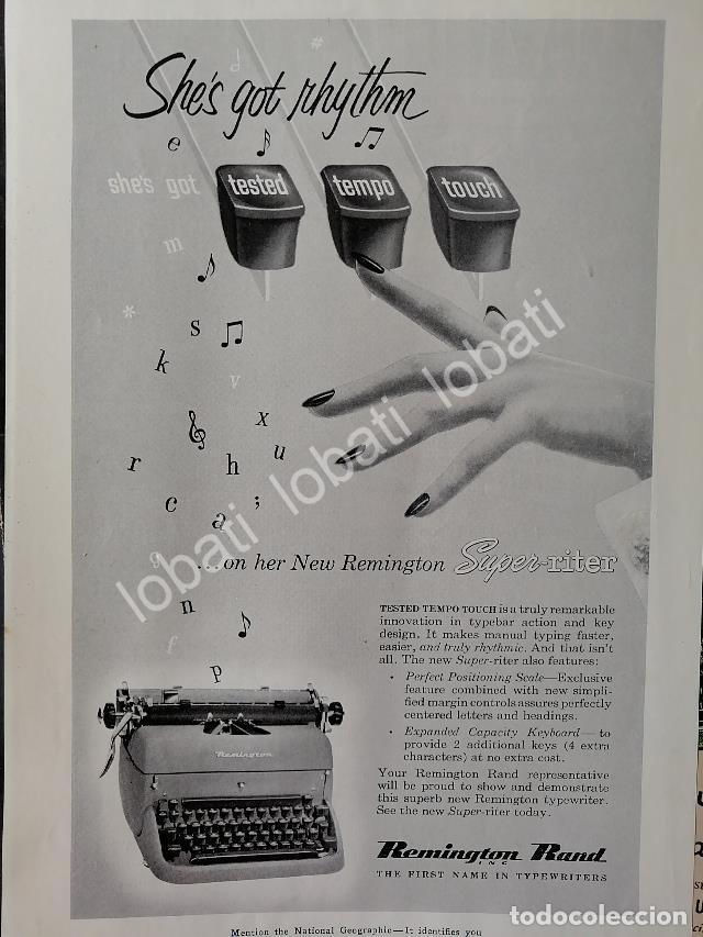 Collectionnisme d'affiches: CARTEL ANTIGUO ORIGINAL DE MAQUINAS DE ESCRIBIR REMINGTON SUPER RITER 1950s /19