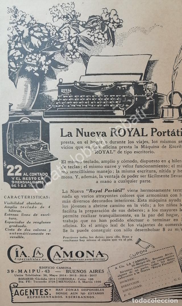 Collectionnisme d'affiches: CARTEL ANTIGUO ORIGINAL DE MAQUINAS DE ESCRIBIR ROYAL PORTATIL 1926 /21