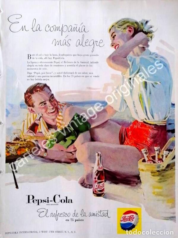 Collectionnisme d'affiches: CARTEL ANTIGUO ORIGINAL DE PEPSI 1957. PUBLICIDAD ARTISTICA /18