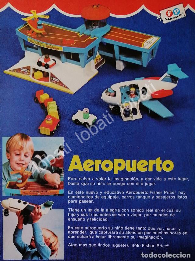 Collectionnisme d'affiches: CARTEL ANTIGUO ORIGINAL DE JUGUETES, AEROPUERTO DE PHISHER PRICE & PLASTIMARX 1980s