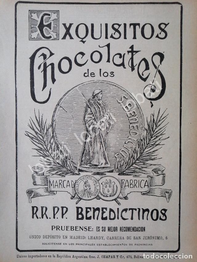 Collectionnisme d'affiches: CARTEL ANTIGUO ORIGINAL DE CHOCOLATES BENEDICTINOS 1913 /4 MUY RARO