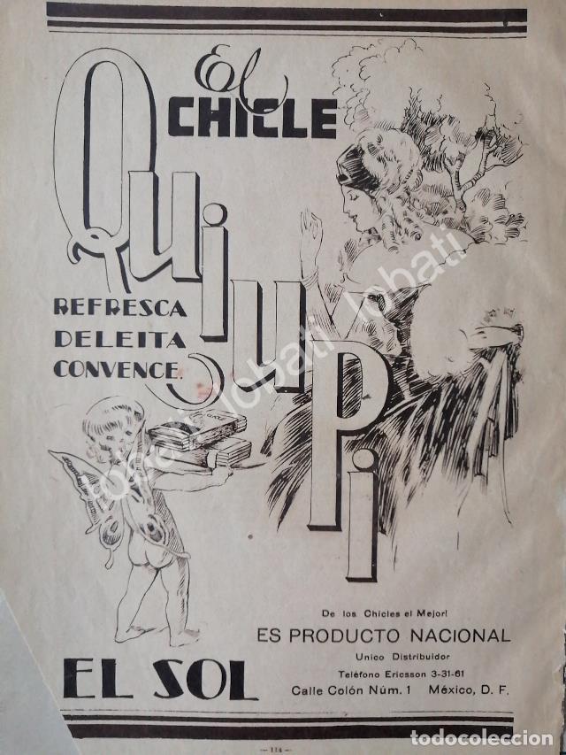 Collectionnisme d'affiches: CARTEL ANTIGUO ORIGINAL DE CHICLES QUIUPI 1930s /3 SUPER RARO