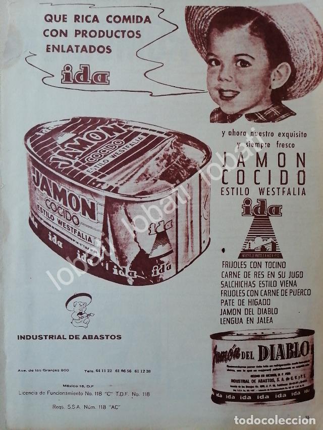 Collectionnisme d'affiches: CARTEL ANTIGUO ORIGINAL DE JAMON COCIDO IDA. INDUSTRIAL DE ABASTOS S.A 1950s / MUY RARO