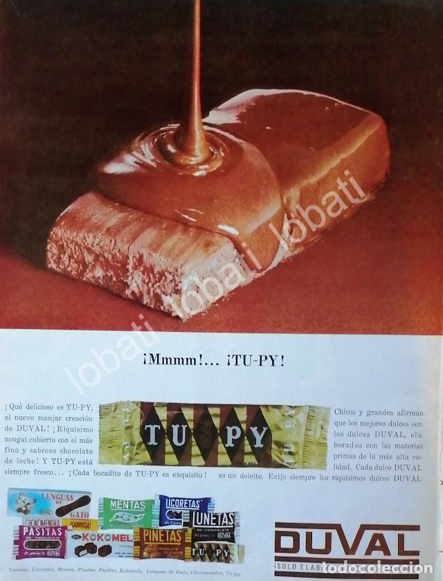 Collectionnisme d'affiches: CARTEL ANTIGUO ORIGINAL DE FABRICA DE DULCES DUVAL 1965 /26 ( DUVALIN ) RARO